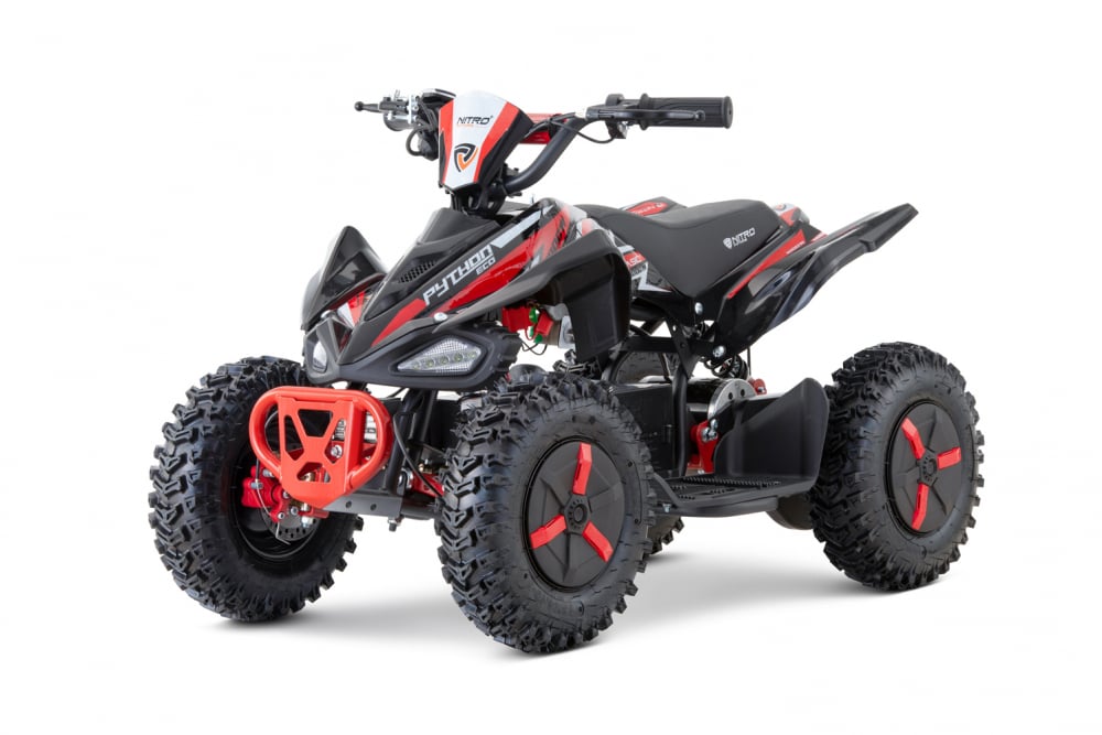 Atv electric pentru copii Nitro Eco Python 1000W 36V cu roti de zapada rosii