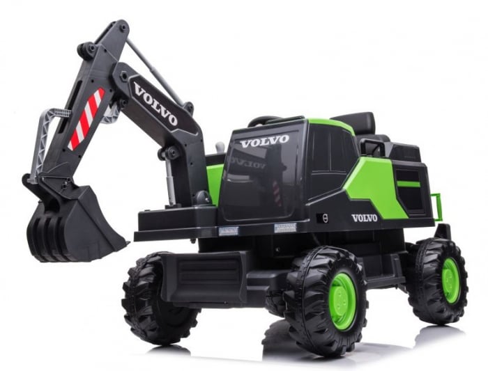 Excavator electric Volvo 90W 12V standard copii verde incarcator inclus