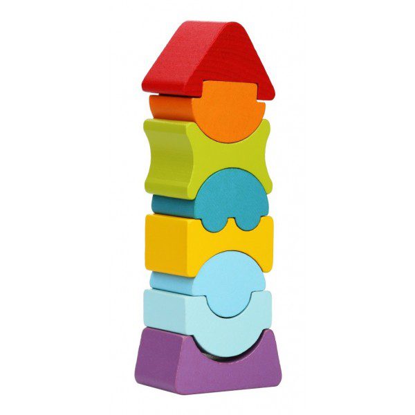 Jucarie educativa Cubika - Turn din Lemn Masiv