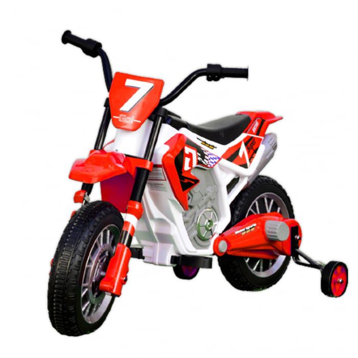 Kinderauto BJH022 Motocicleta Electrica 12V/70W Roti Moi Ajutatoare Scaun Tapitat