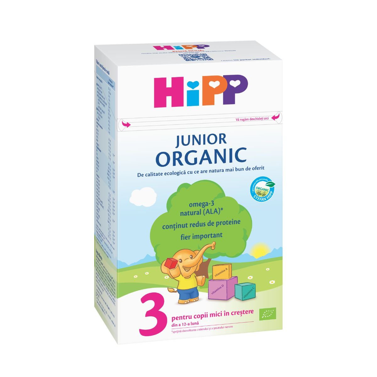 Lapte de crestere Junior Organic Hipp 3 pentru copii 1-3 ani