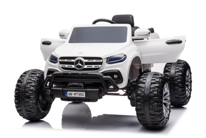 Masina electrica Mercedes X-Class Monster Truck 180W 4x4 roti moi scaun tapitat player
