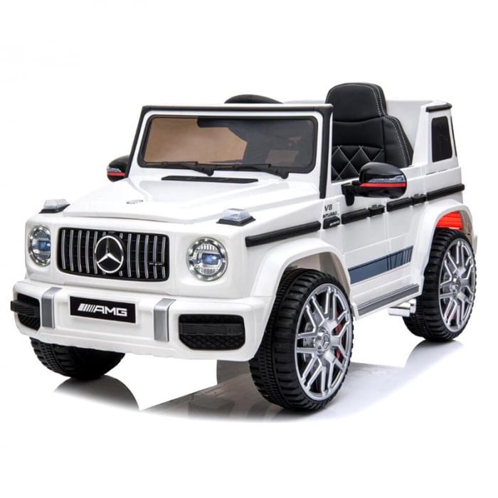 Masinuta electrica Mercedes G63 Amg 12V copii 2-5 ani roti Eva alb