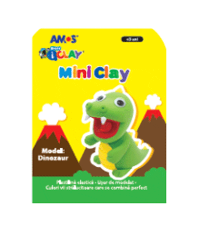 Plastilina Amos iClay Dinozaur Mini Non-Toxica Uscare La Aer