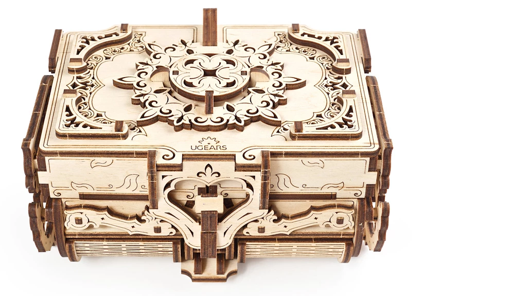 Puzzle 3D Mecanic Ugears Cutie Bijuterii Din Lemn Ecologic Fara Lipici