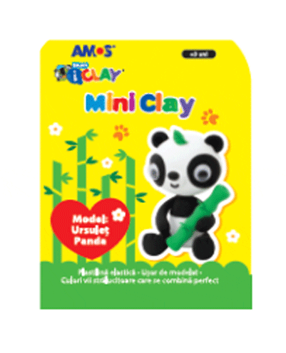 Set Plastilina Modelare Amos Mini iClay Panda Nontoxica Usuca Aer