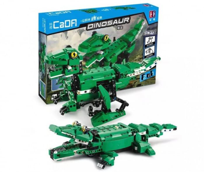 Set constructie Cada 435 piese 2 in 1 Dinozaur Crocodil RC 2.4GHz