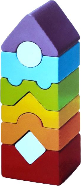 Set constructie lemn Cubika Turn 8 piese - Jucarie educativa dezvoltare motrica