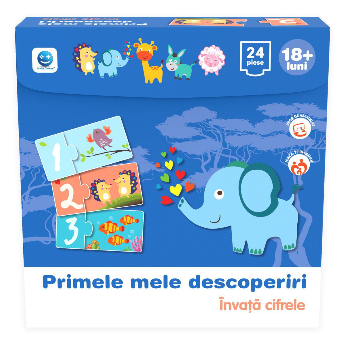 Smile Games Puzzle Educativ Primii Ani Invata Cifrele 24 Piese