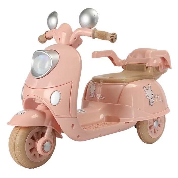 Trotineta electrica Kinderauto Bunny 40W 6V Led MP3 copii 3-5 ani roz