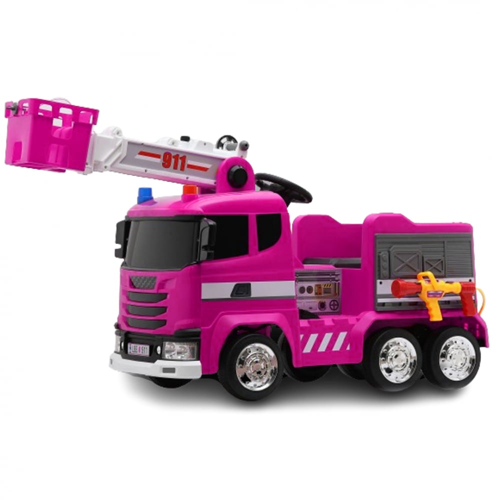 masinuta electrica kinderauto b911 pentru copii 2-7 ani roz cu scara si furtun