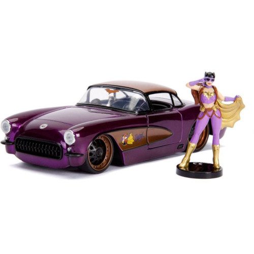 DC Bombshells Macheta Metal 1957 Chevy Corvette Batgirl 1:24 + Figurina 7cm