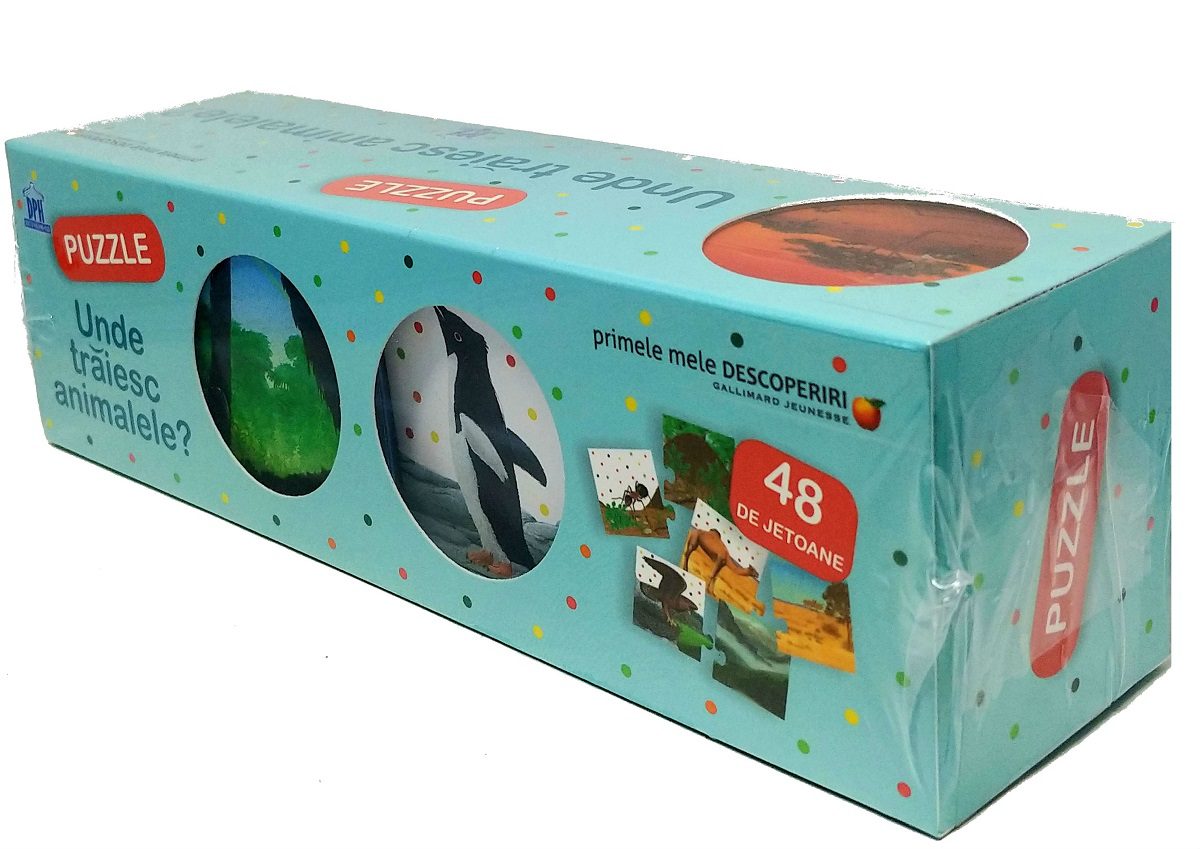 Joc educativ Puzzle Asociere Animale si Habitate - Didactica
