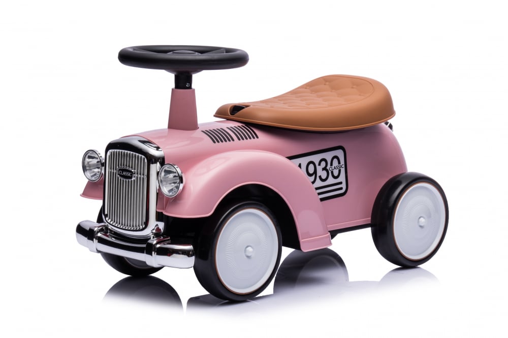 Kinderauto Retro Baby Car Masinuta Fara Pedale Roti Moi Efecte Sonore Roz