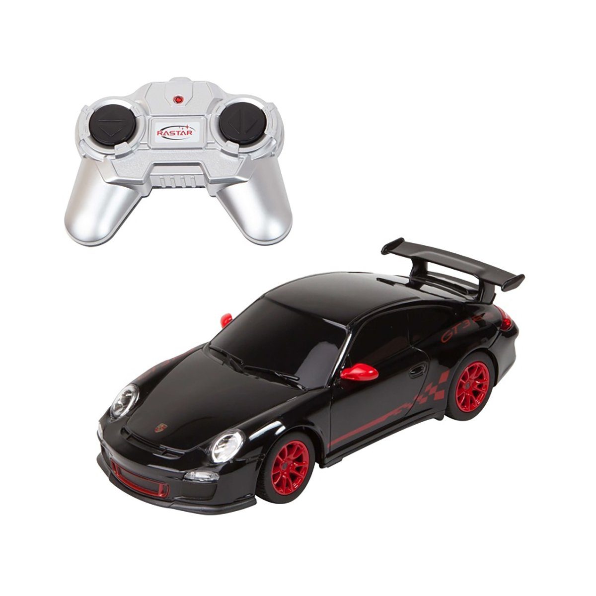 Masina telecomanda Rastar Porsche GT3 RS 1:24 model metalic negru