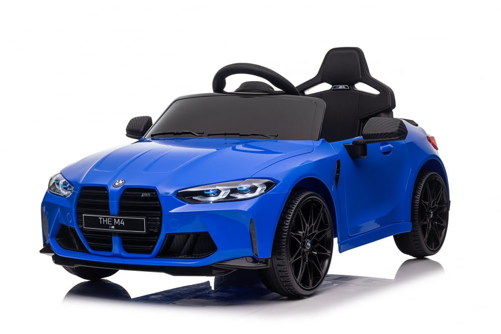 Masinuta Electrica Copii Bmw M4 12V 90W Roti Eva Scaun Tapitat MP3 Albastru