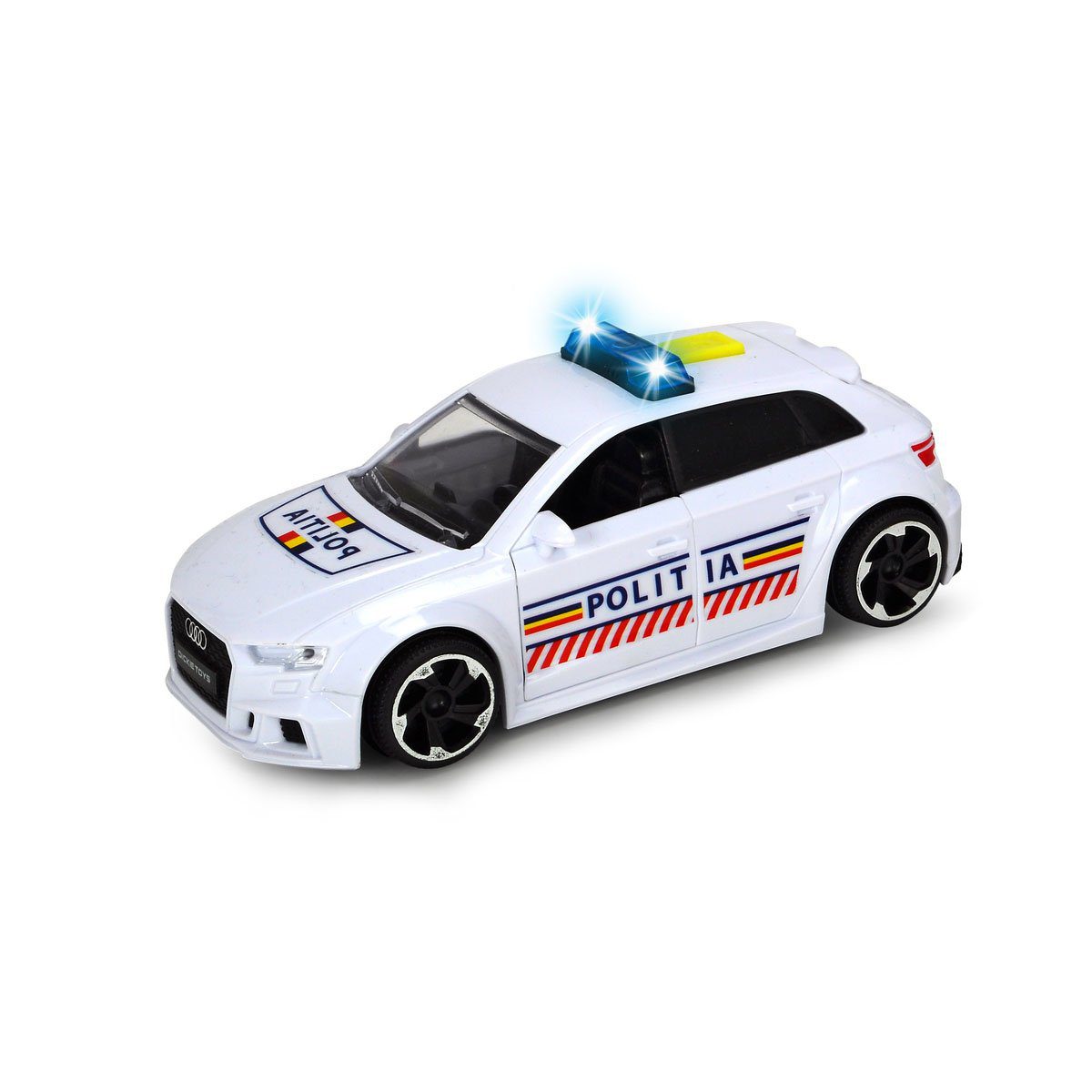 Masinuta Politia Dickie Audi RS3 Sunet Lumini Usi 15cm Scara 1:32 3+