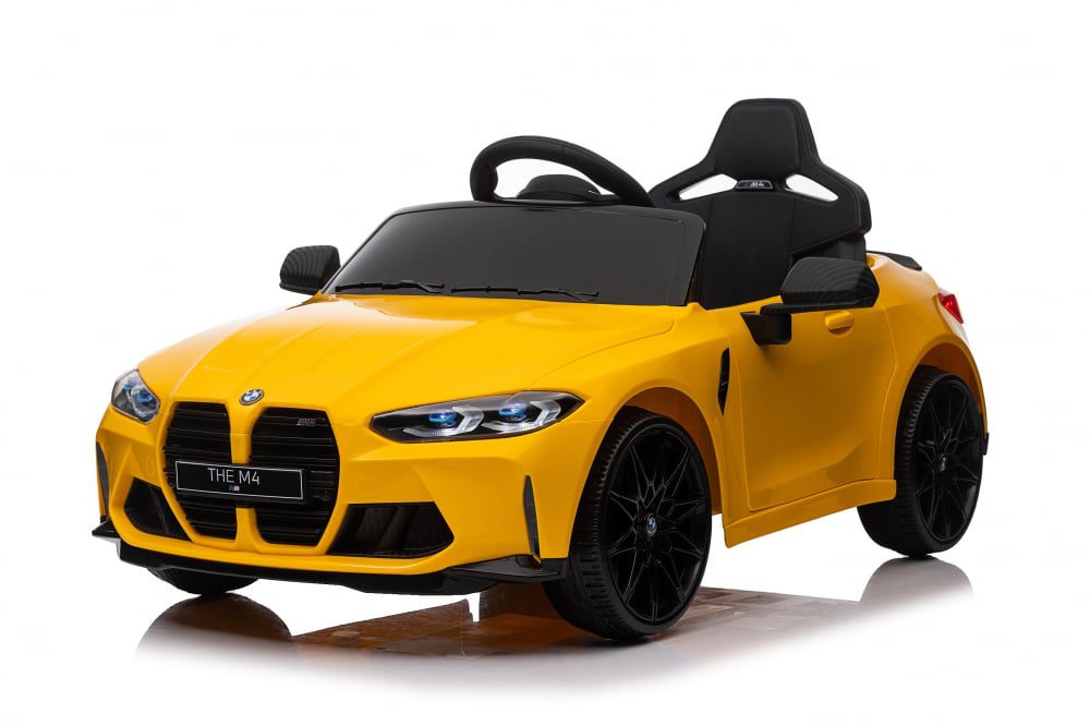 Masinuta electrica copii Bmw M4 90W 12V scaun tapitat roti Eva MP3