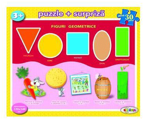 Puzzle 30 Piese Figuri Geometrice Copii Carton Rezistent Dorinta