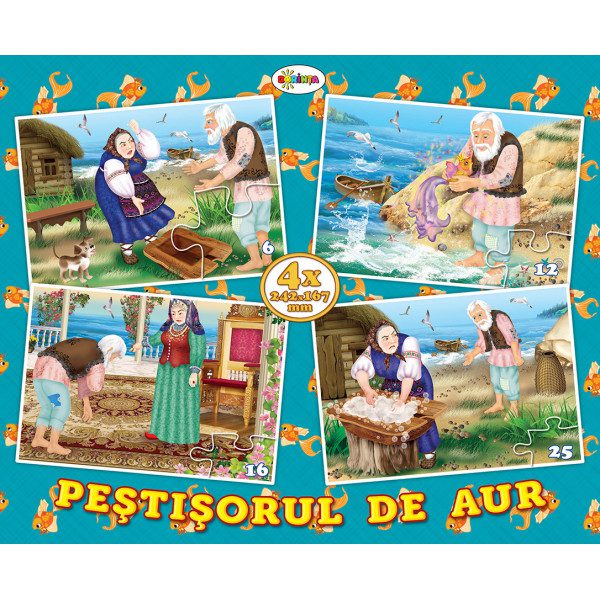 Puzzle Pestisorul de Aur Dorinta - 4 Imagini cu Poveste