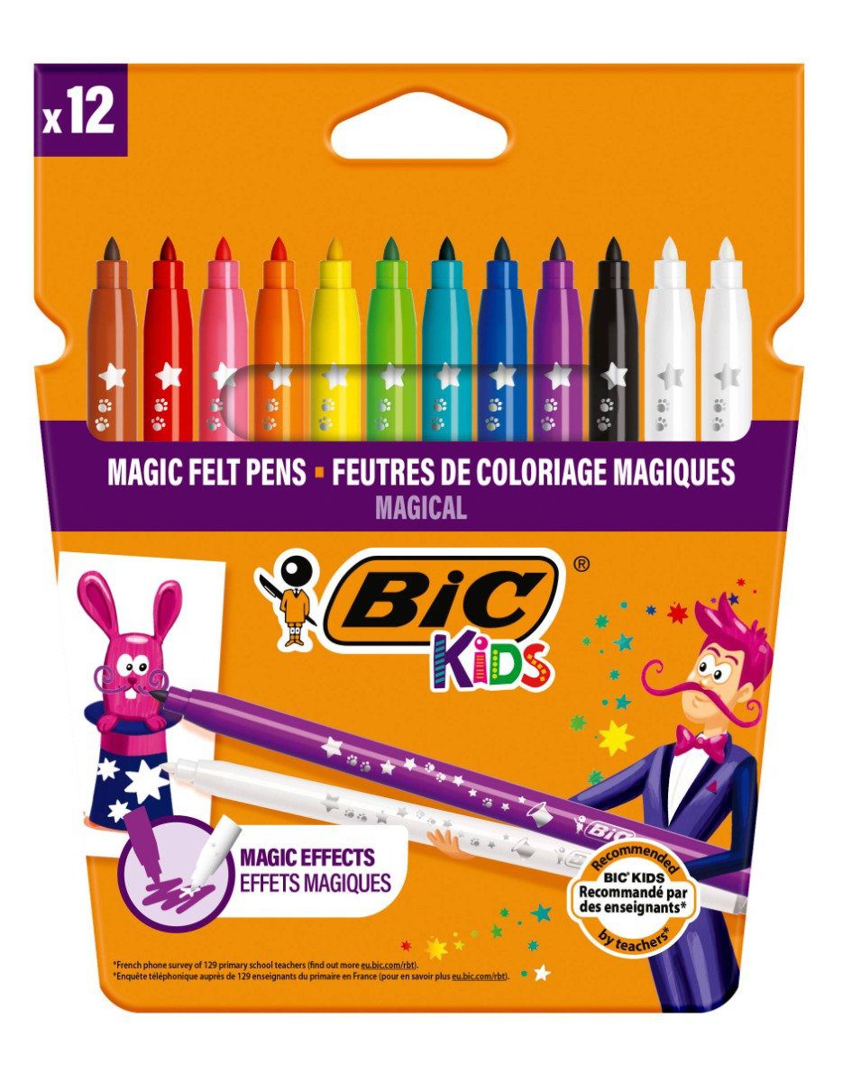 Set Bic Kids Magic carioci spalabile cu radiera incorporata Colour Erase P12