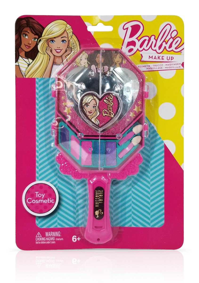 Set Machiaj Barbie cu Oglinda si Accesorii Pt Fete - Fard