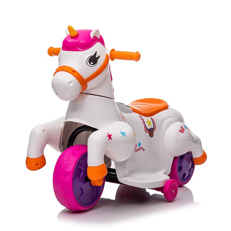 Tricicleta electrica Kinderauto Poney 40W 6V pentru fetite roz cu 3 roti