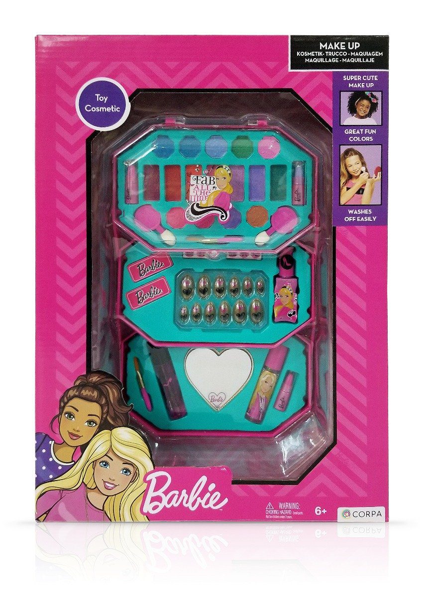 Trusa Make-up Barbie Octogonala 3 Nivele - Set Complet Fard