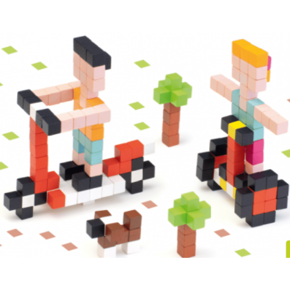 Cubika Pixel Speedy Wheels Joc Constructie Creativ pentru Copii